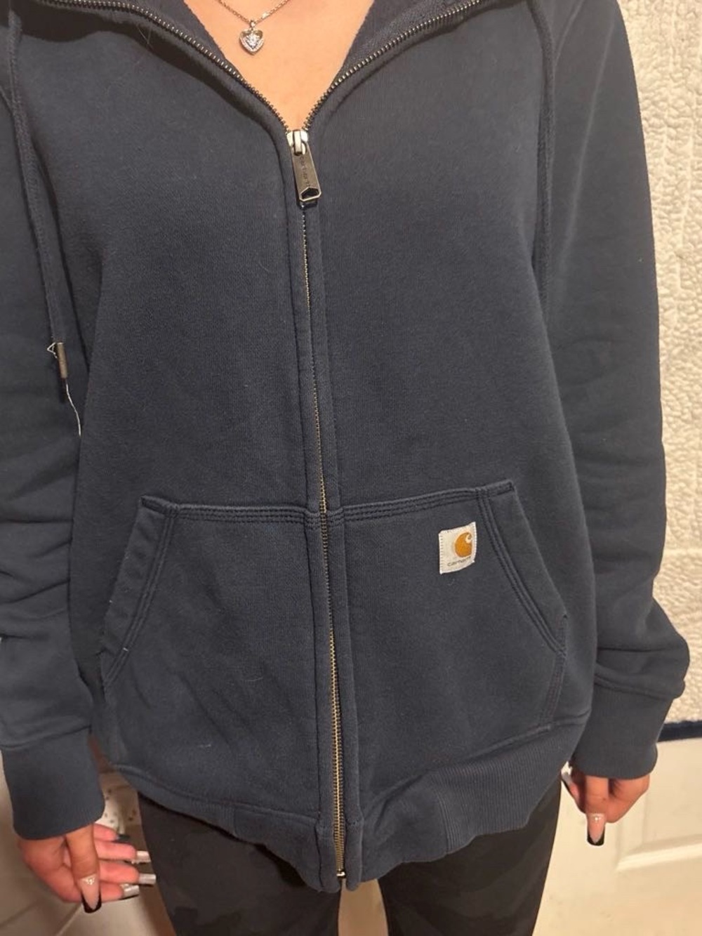 Carhartt Dark Navy Full-Zip Hooded Sweatshirt